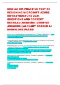 NEW AZ 305 PRACTICE TEST #3 DESIGNING MICROSOFT AZURE INFRASTRUCTURE 2024 QUESTIONS AND CORRECT DETAILED ANSWERS (VERIFIED ANSWERS) |ALREADY GRADED A+ HIGHSCORE PASS!!! 