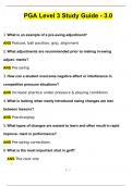 PGA Level 3 Study Guide - 3.0 Questions with 100% Correct Answers | Updated | Download to score A+