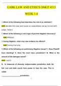 OMGT 4313 Week 1-4 UARK Law and Ethics Actual Questions with 100% Correct Answers | Updated | Download to score A+