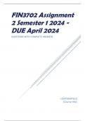 FIN3702 Assignment 2 Semester 1 2024 - DUE April 2024