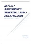 HSY1511 Assignment 3 Semester 1 2024 - DUE April 2024