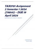 TAX3701 Assignment 2 Semester 1 2024 (798141) - DUE 19 April 2024