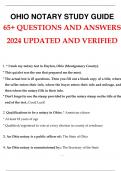 OHIO NOTARY STUDY GUIDE 65+ QUESTIONS AND ANSWERS 2024