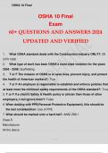OSHA 10 FINAL EXAM 60+ QUESTIONS AND ANSWERS 2024 