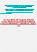 Test Bank for Davis Advantage for Pediatric Nursing Critical Components of Nursing Care 3rd Edition Kathryn Rudd, 2024), Chapter 122 | All Chapters