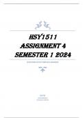 HSY1511 Assignment 4 Semester 1 2024