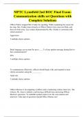 MPTC Lynnfield 2nd ROC Final Exam- Communication skills set Questions with Complete Solutions