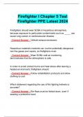 Firefighter I Chapter 5 Test Firefighter PPE Latest 2024 