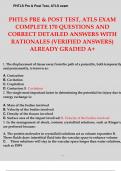 ATLS POST TEST 4 LATEST VERSIONS REAL EXAM 160 QUESTIONS AND CORRECT ANSWERS |AGRADE