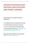 AANP Practice Questions-ADVANCED  PHARMACOLOGY-MIDTERM EXAM QUESTIONS  AND VALID ANSWERS 2024-2025 LATEST  UPDATE//ALREADY GRADED A+