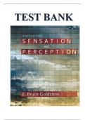 Test Bank for Sensation and Perception 9th Edition by E. Bruce Goldstein, ISBN 9781133958499 Chapter 1-15 Complete Guide.