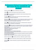 Professional School Counseling Praxis 5421 Exam Review Questions and Answers