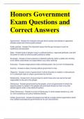 Honors Government Exam Questions and Correct Answers (1)