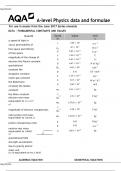 A-level Physics data and formulae