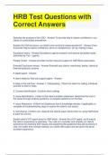 HRB Test Questions with Correct Answers