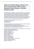 CEHv12 Certified Ethical Hacker 312-50v12 Dumps Exam With Correct Questions And Answers | Verified Solutions 2024 