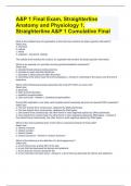 A&P 1 Final Exam, Straighterline Anatomy and Physiology 1, Straighterline A&P 1 Cumulative Final 2024