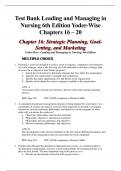 Test Bank Leading and Managing in Nursing 6th Edition Yoder-Wise |Chapters 16 – 20|