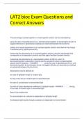 LAT2 bioc Exam Questions and Correct Answers