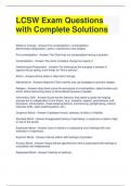 LCSW Exam Questions with Complete Solutions