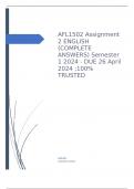 AFL1502 Assignment 2 ENGLISH (COMPLETE ANSWERS) Semester 1 2024 - DUE 26 April 2024 ;100% TRUSTED workings, explanations and solutions