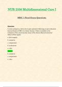 Final Exam Questions - NUR2356 / NUR 2356 (Latest 2024 / 2025) : Multidimensional Care I / MDC 1 - Rasmussen