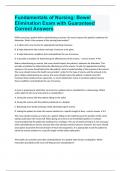 Fundamentals of Nursing: Bowel Elimination Exam with Guaranteed Correct Answers