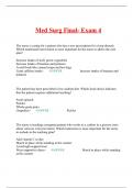 Med Surg Final- Exam 4