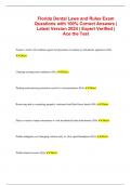 Florida Dental Laws and Rules Exam Questions with 100% Correct Answers | Latest Version 2024 | Expert Verified | Ace the Test
