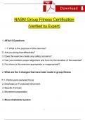 NASM GROUP FITNESS EXAM EXPECTED QUESTIONS AND VERIFIED ANSWERS (2024 / 2025) BUNDLED SOLUTIONS / A+ GRADE(VERIFIED REVISED FULL EXAM)