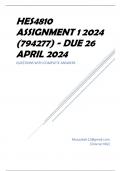 HES4810 Assignment 1 2024 (794277) - DUE 26 April 2024