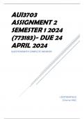 AUI3703 Assignment 2 Semester 1 2024 (773183)- DUE 24 April 2024