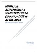 MNP3702 Assignment 3 Semester 1 2024 (150019)- DUE 18 April 2024