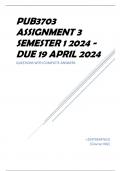 PUB3703 Assignment 3 Semester 1 2024 - DUE 19 April 2024