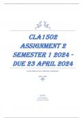 CLA1502 Assignment 2 Semester 1 2024 - DUE 23 April 2024