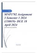 MNP3702 Assignment 3 Semester 1 2024 (150019)- DUE 18 April 2024