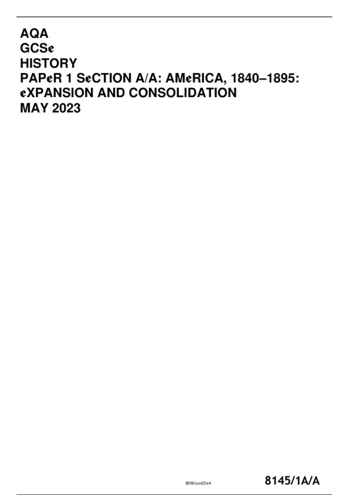 AQA gcse history paper 1 section a/a: america, 1840 –1895: expansion ...