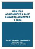 HRM1501 ASSIGNMENT 4 QUIZ ANSWERS  SEMESTER 1 2024