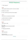 NR 283 Respiratory  (Latest 2024 / 2025) Questions and Answers (Verified Answers)