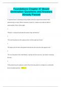 Foundations Chapter 47 Bowel Elimination Questions and Answers  Already Passed