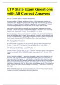 LTP State Exam Questions with All Correct Answers