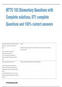MTTC 103 Elementary Questions with Complete solutions. 671 complete Questions and 100% correct answers