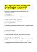 NATE Air Conditioning Installation & Service Practice Questions with Guaranteed Accurate Answers