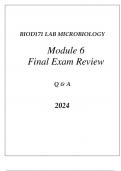 BIOD171 ESSENTIALS IN MICROBIOLOGY LAB MODULE 6 ENZYMATIC REACTIONS FINAL EXAM