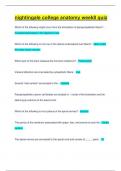 Nightingale College Anatomy Week8 Quiz Questions With Complete Solutions