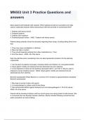 MN553 Unit 3 Practice Questions and answers 2024/2025 graded A+ by experts