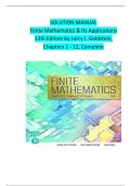 Solution Manual For Finite Mathematics and Its Applications, 13 Edition by Larry J. Goldstein, Verified Chapters 1 - 12, Complete Newest Version