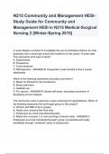 N215 Community and Management HESI- Study Guide for Community and Management HESI in N215