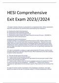 HESI Comprehensive  Exit Exam 2023//2024