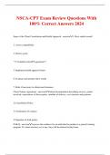 NSCA-CPT Exam Review Questions With 100% Correct Answers 2024